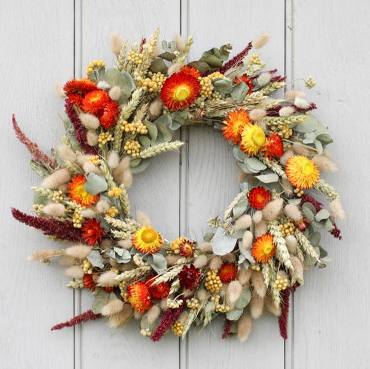 Autumn Glow Dried Flower Wreath