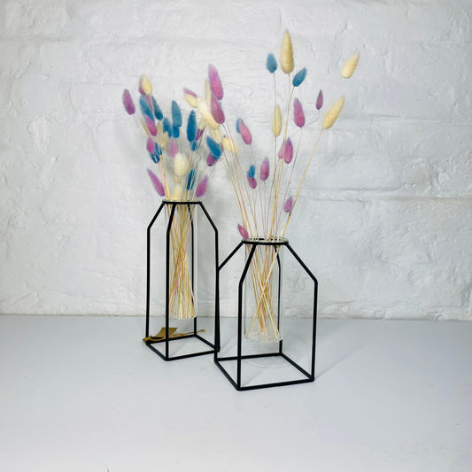 Industrial Style Vase with Bunny Tails