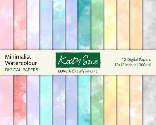 Minimalist Watercolour | 12x12 Digital Papers