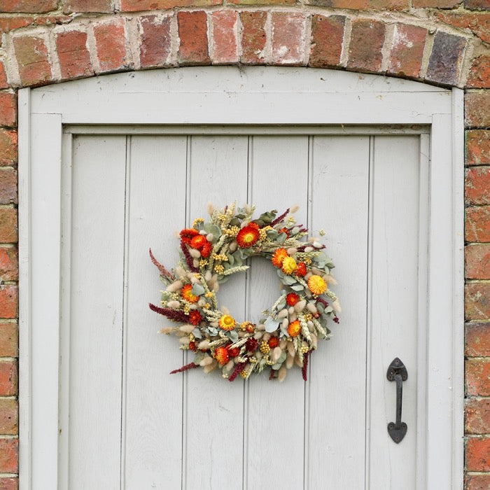 Autumn Glow Dried Flower Wreath